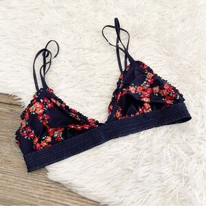 Aerie Floral Navy Strappy Bralette Medium